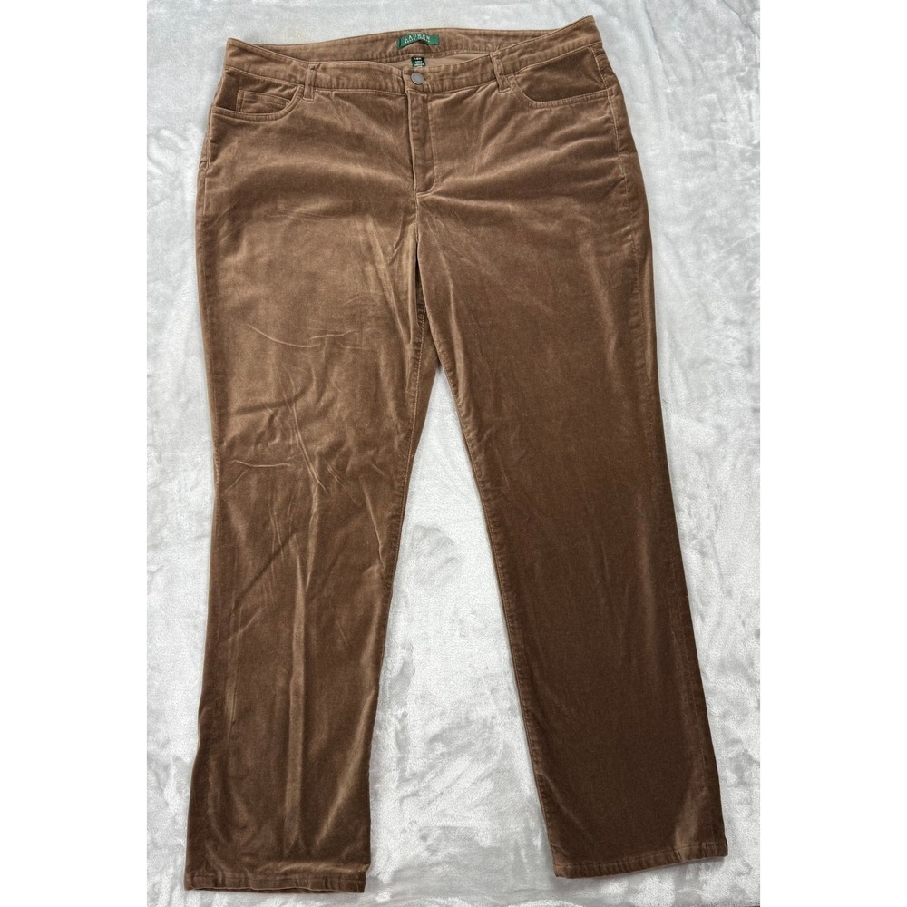 Lauren Ralph Lauren Women 16W Corduroy Pants Preppy Dark Academia Grandpacore
